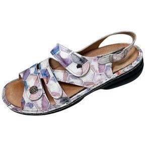 Finn Comfort Pastel Leather Gomera  39 US 8/8.5 Womens Sandals EUC Adjustable